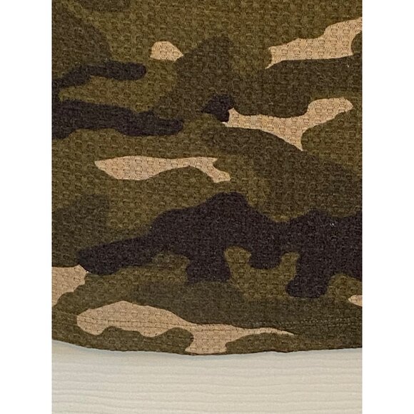 Express Camouflage Print Waffle Knit Dolman Sleeve Top For Women - Picture 5 of 16